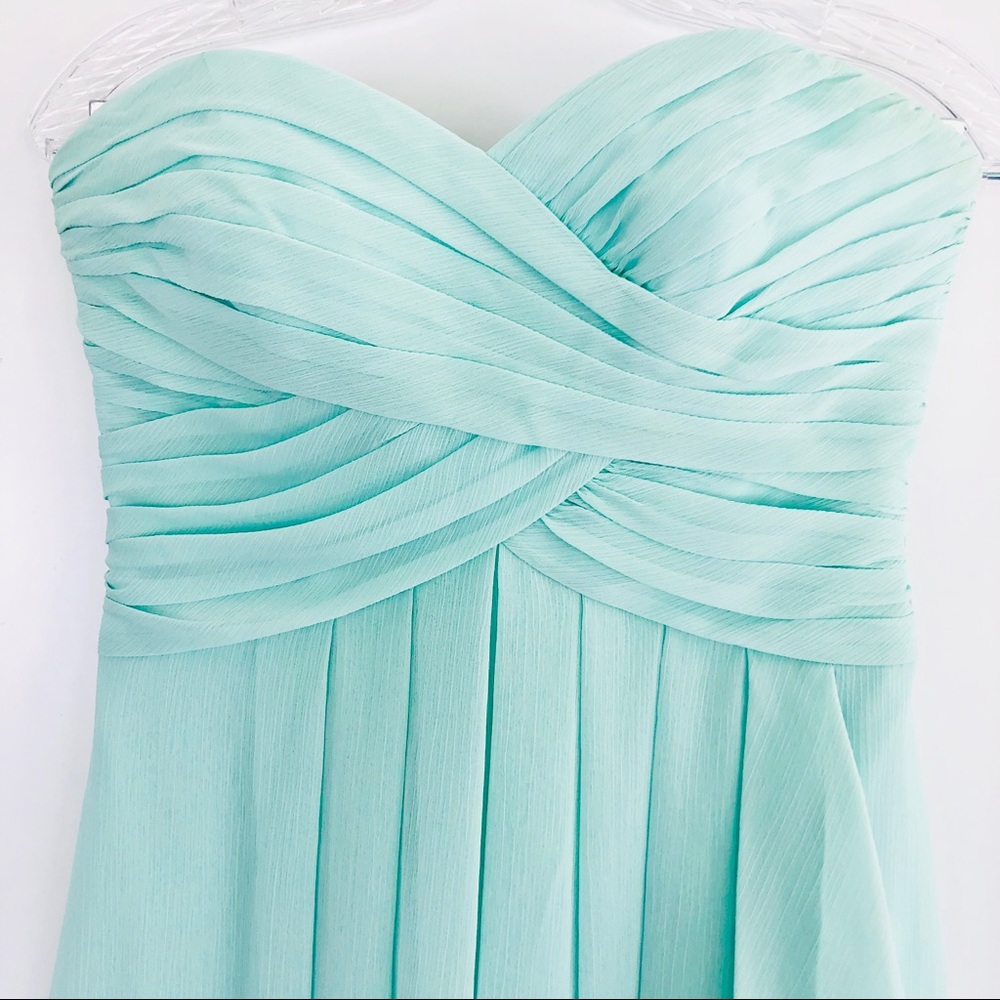 Mint Strapless Ruffled Mini Dress Size 2